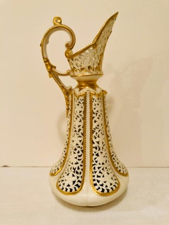 Grainger and Company Worcester Elaborately Reticulated Vase with Gilded Accents