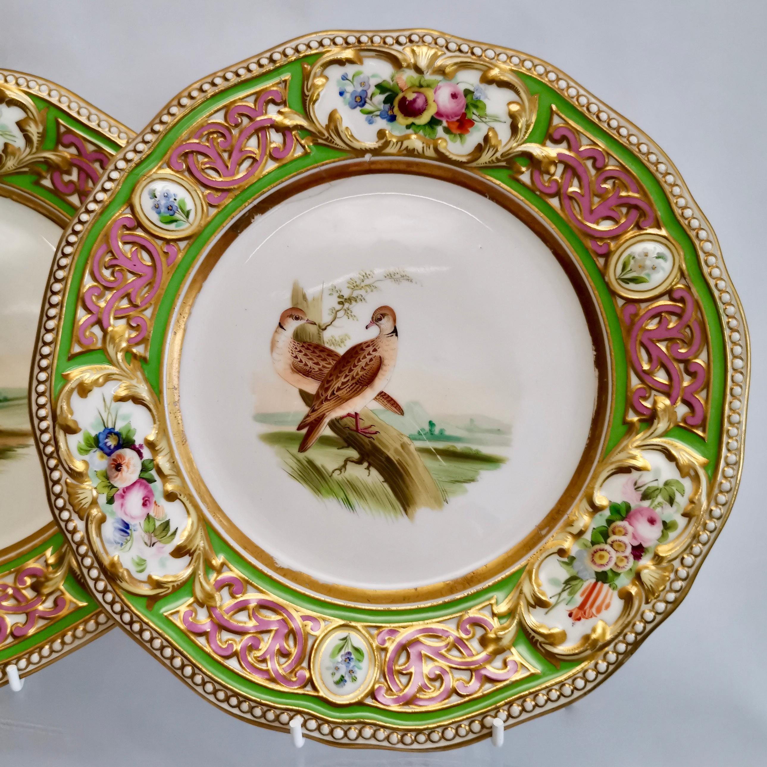 Grainger Worcester Porcelain Dessert Service, Persian Revival with Birds, 1855 4