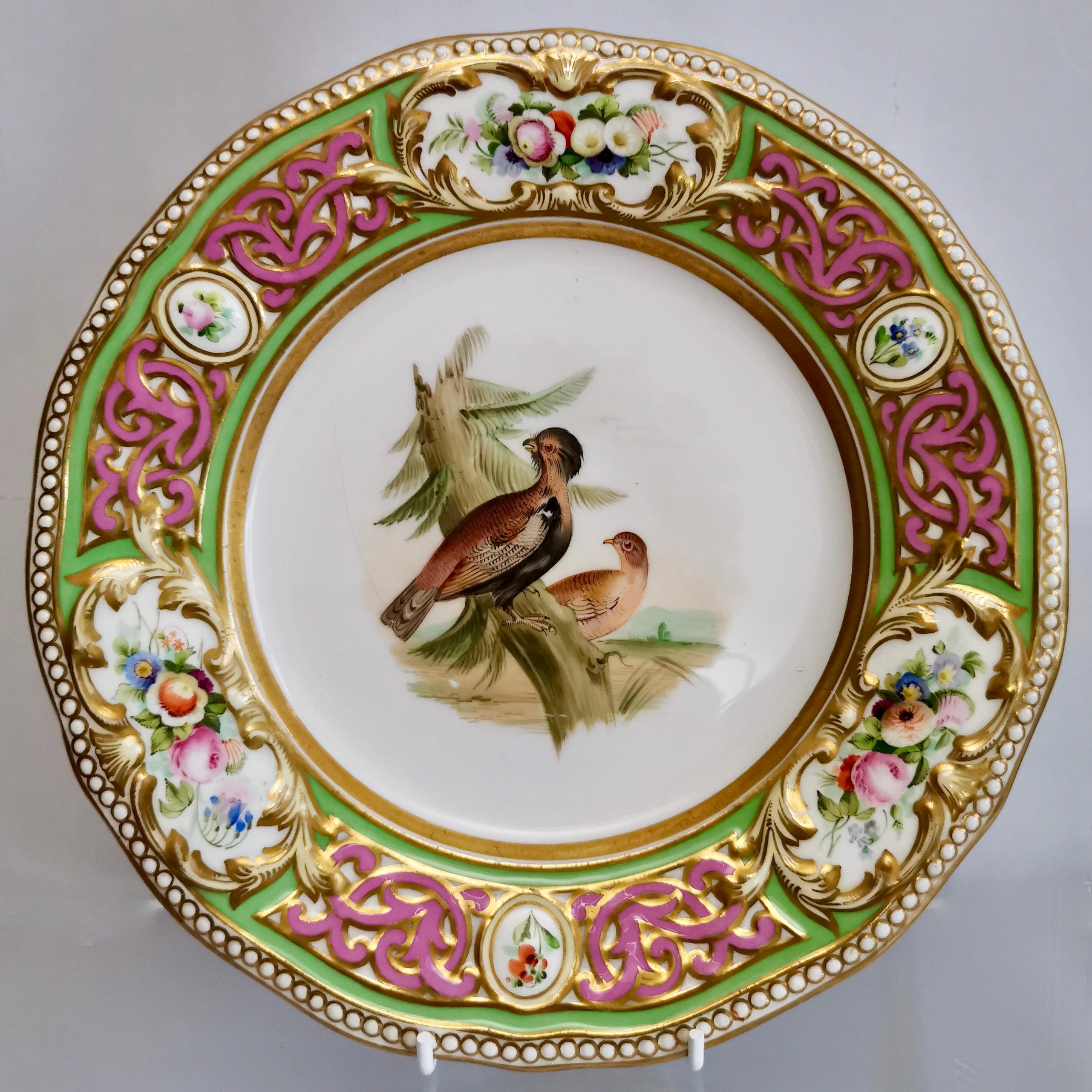 Grainger Worcester Porcelain Dessert Service, Persian Revival with Birds, 1855 6