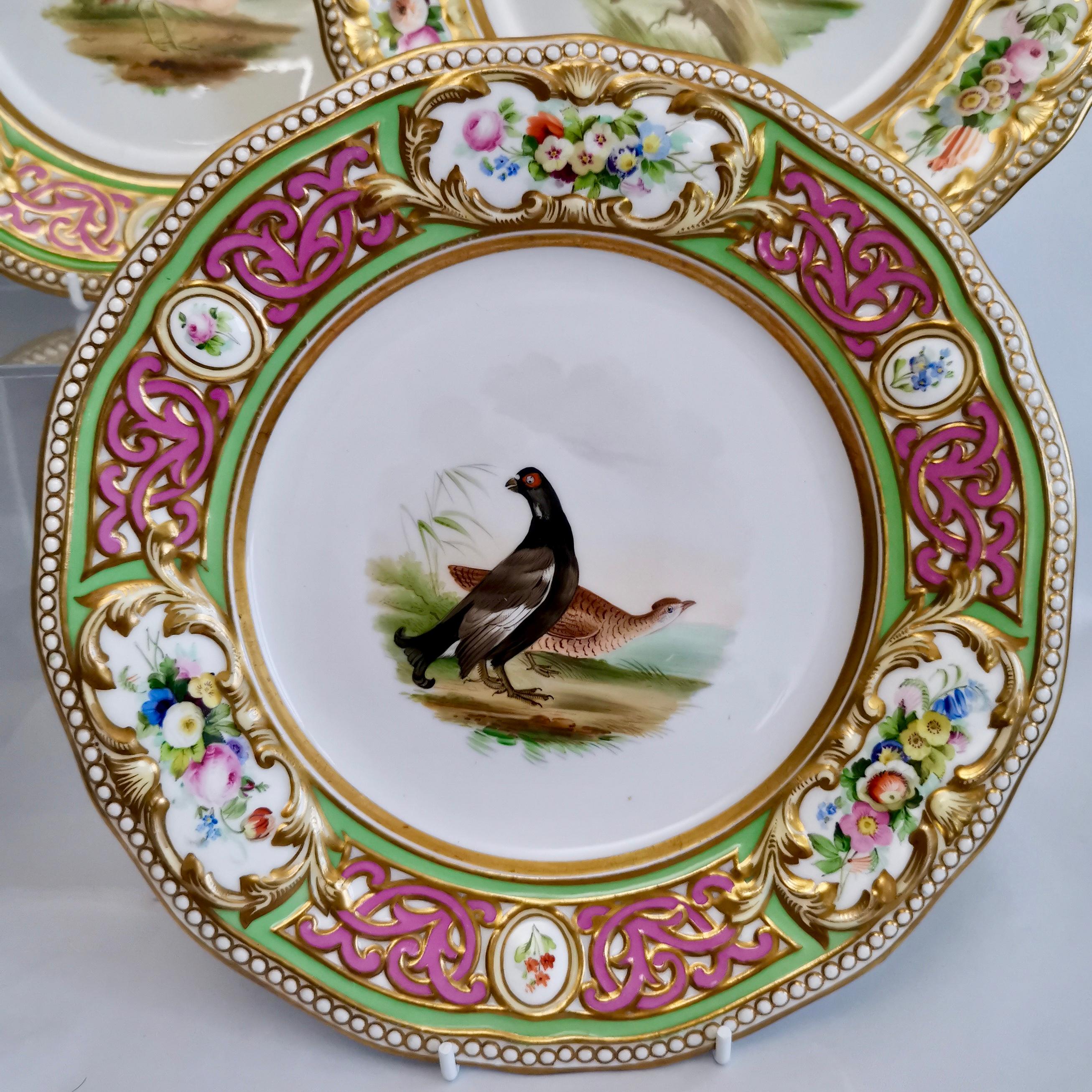 Grainger Worcester Porcelain Dessert Service, Persian Revival with Birds, 1855 7