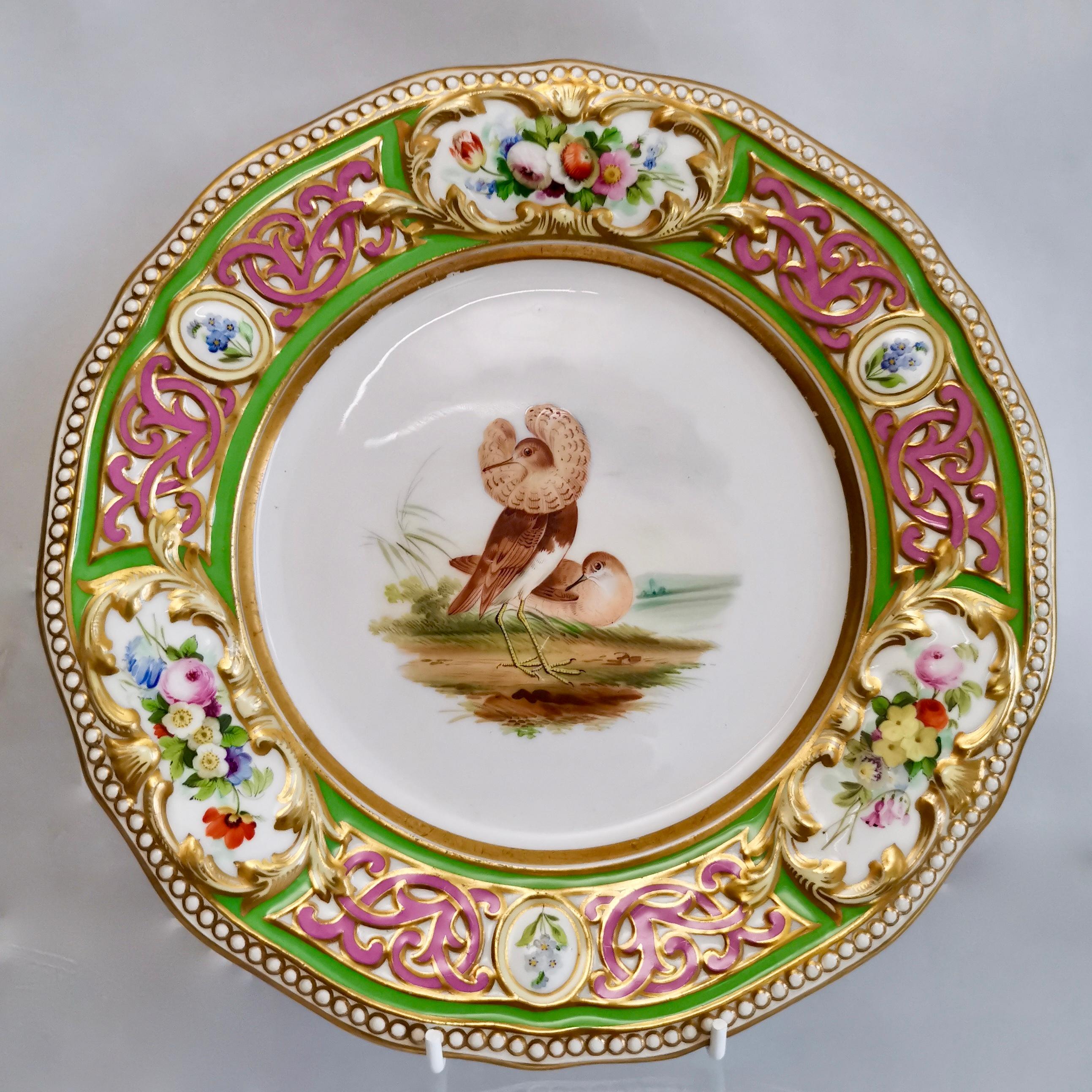 Grainger Worcester Porcelain Dessert Service, Persian Revival with Birds, 1855 8