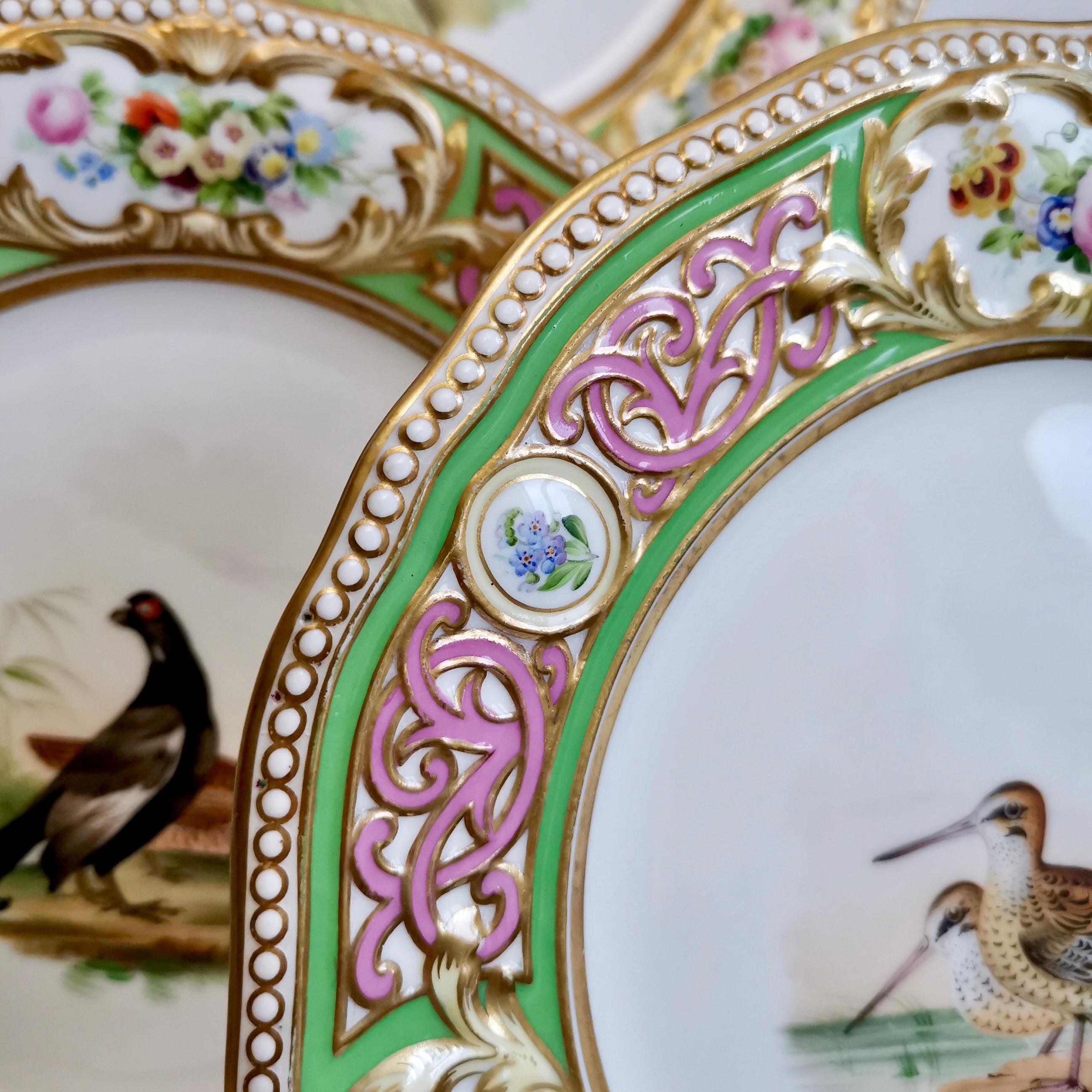 Grainger Worcester Porcelain Dessert Service, Persian Revival with Birds, 1855 11