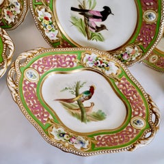 Grainger Worcester Porcelain Dessert Service, Persian Revival with Birds, 1855