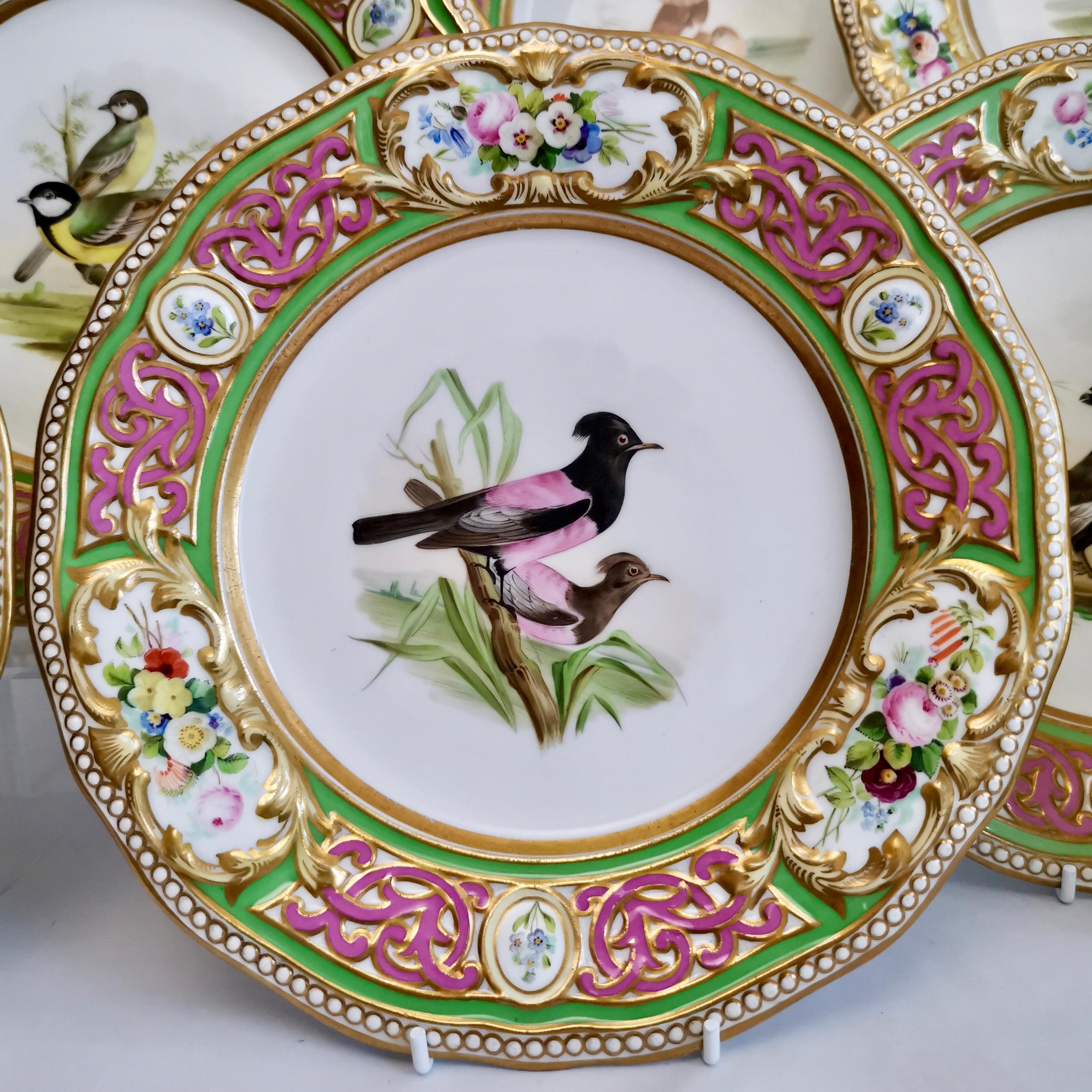Grainger Worcester Porcelain Dessert Service, Persian Revival with Birds, 1855 In Good Condition In London, GB