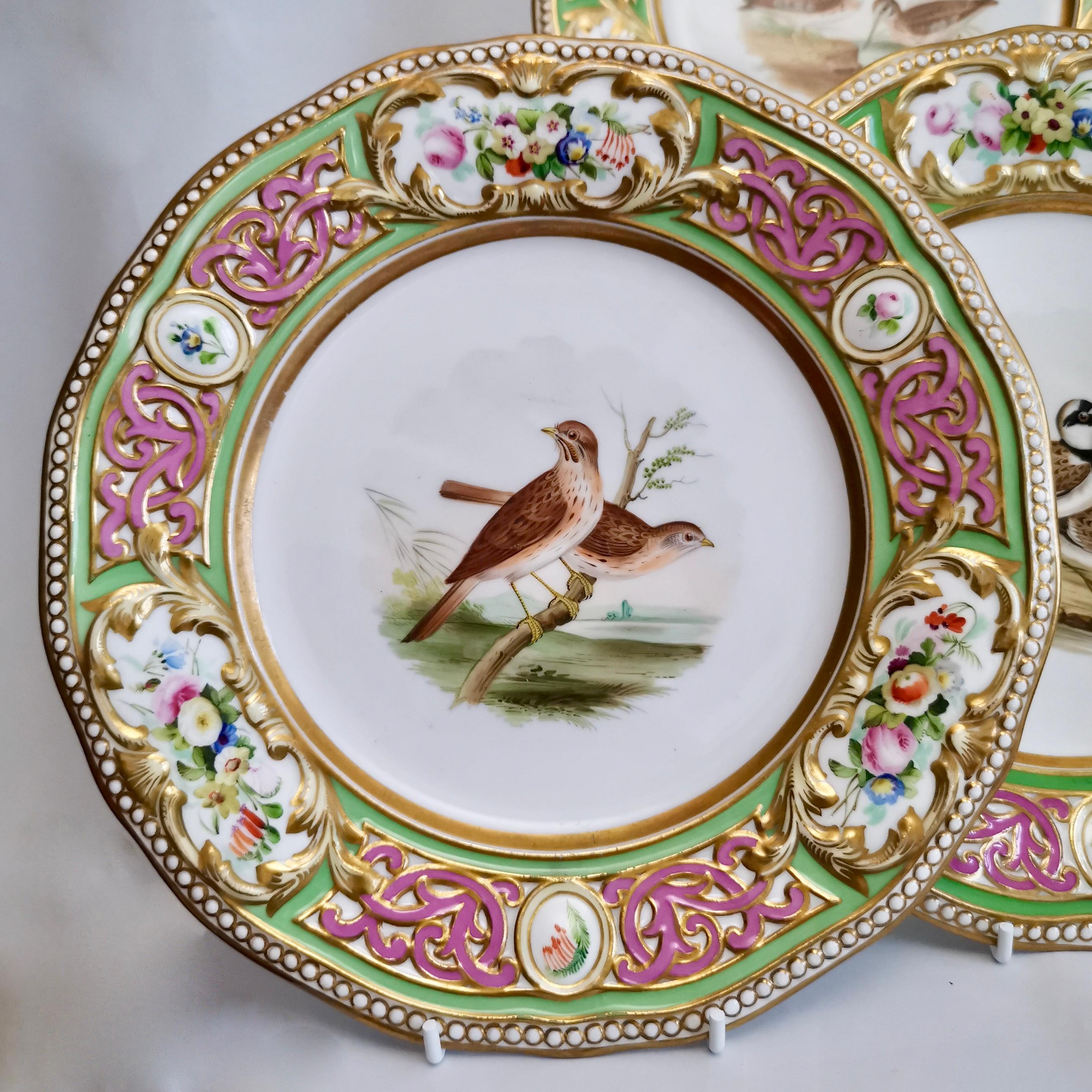 Grainger Worcester Porcelain Dessert Service, Persian Revival with Birds, 1855 1