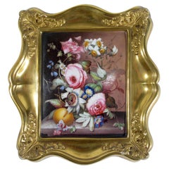 Antique Grainger Worcester English Porcelain Botanical Plaque