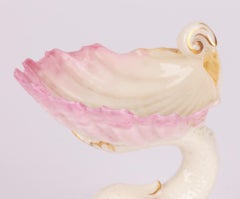 Grainger Worcester Porcelain Dolphin Support Shell Shaped Salt c.1860