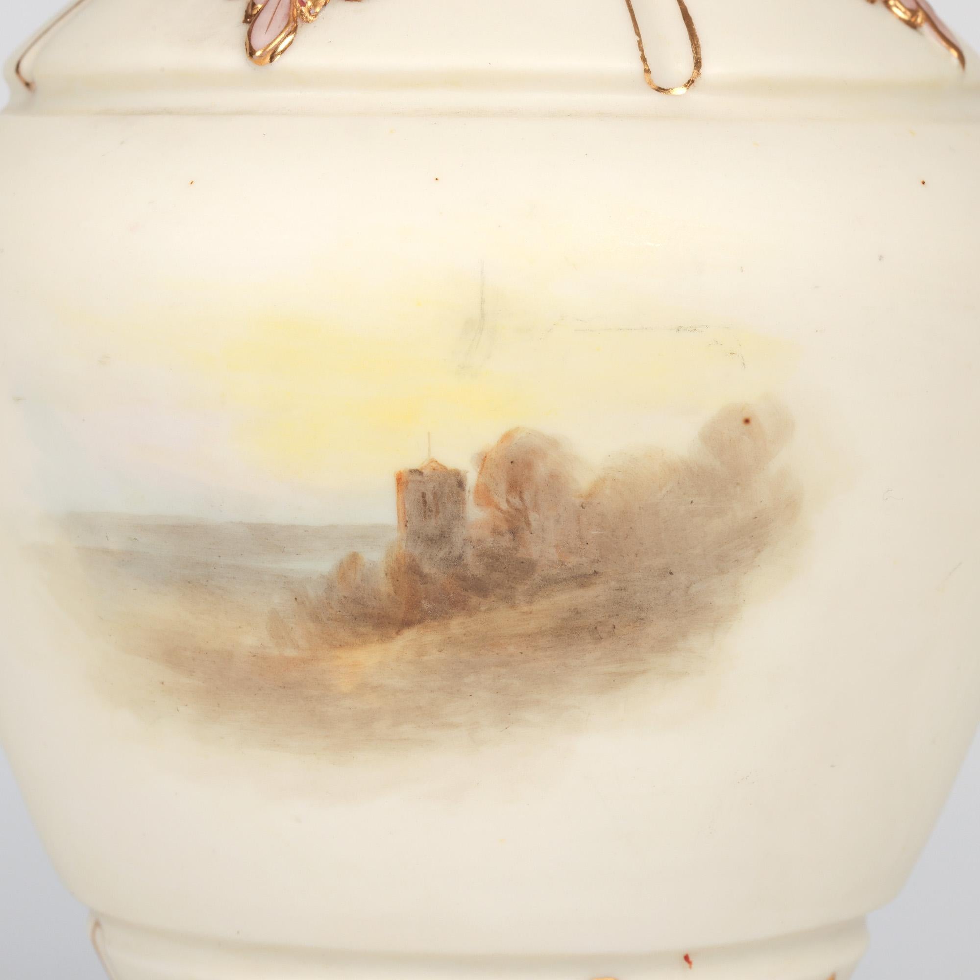 Vaso per bestiame da pascolo in porcellana di Grainger Worcester dipinto a mano in vendita 2
