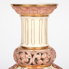 Vaso per bestiame da pascolo in porcellana di Grainger Worcester dipinto a mano