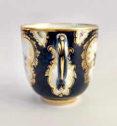 Grainger Worcester Porcelain Orphaned Coffee Cup, Blue Scale, Sèvres Birds, 1886