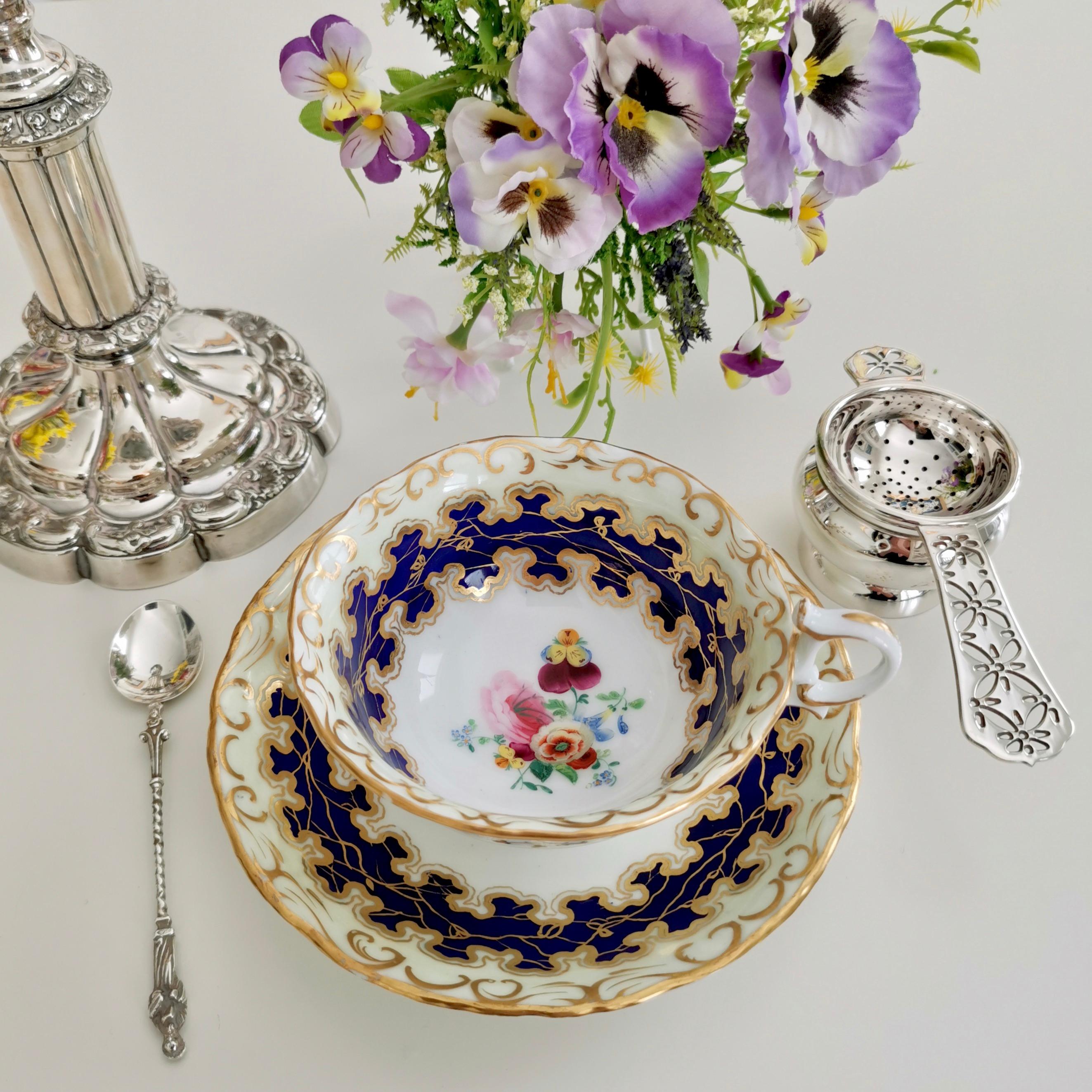 This is a gorgeous teacup and saucer produced by Grainger in Worcester, circa 1840.

Grainger was one of the leading factories in Worcester in the 19th century. It was founded by Thomas Grainger, an apprentice of the Chamberlains Worcester