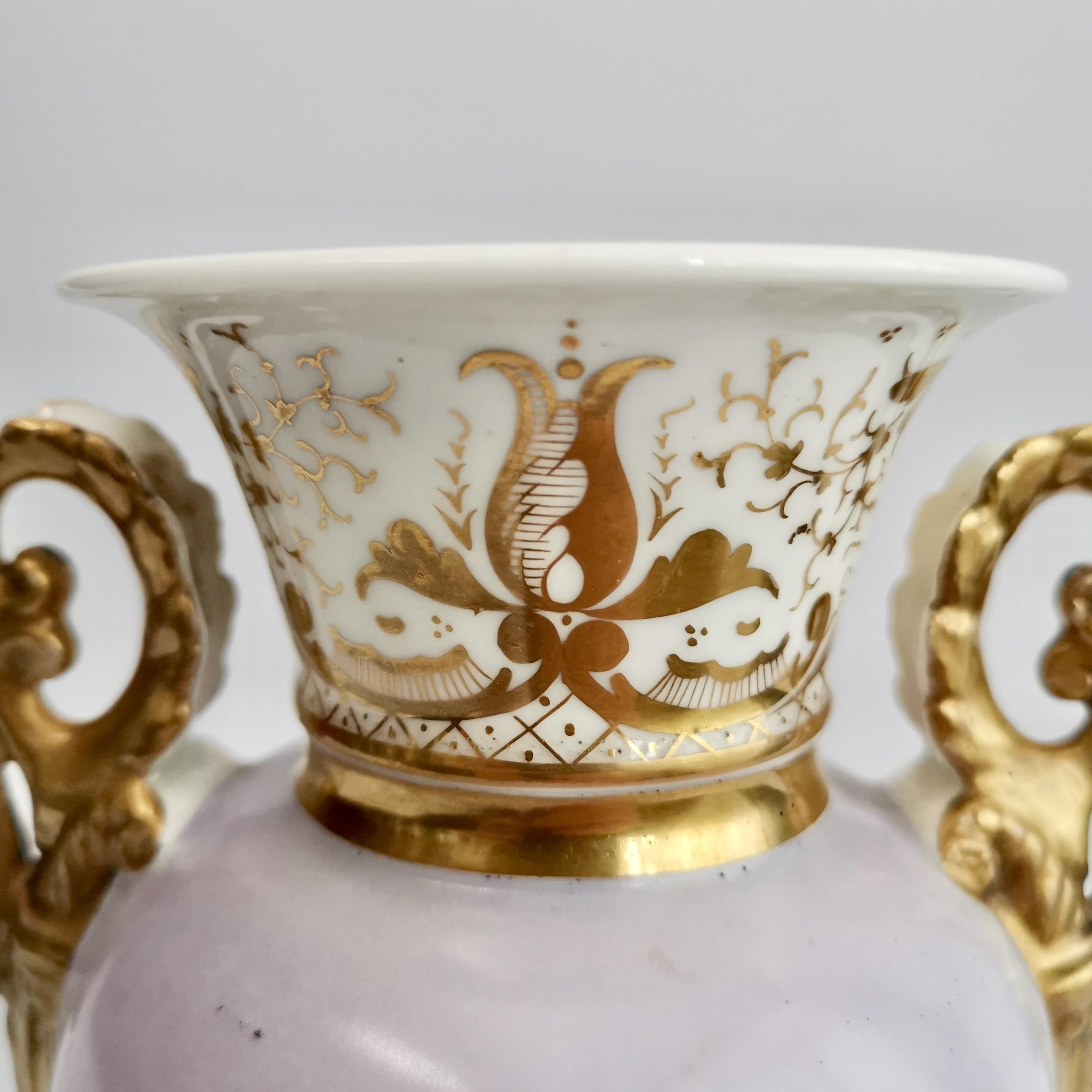 Grainger Worcester Porcelain Vase, Lilac, View of Hagley, Regency Empire a 1820 3