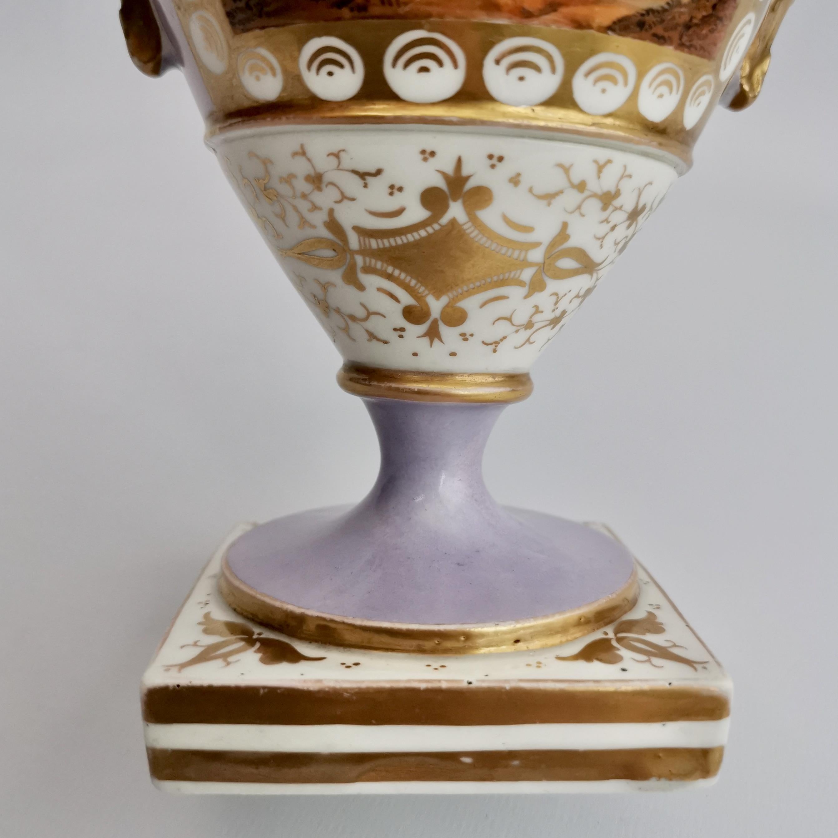 Grainger Worcester Porcelain Vase, Lilac, View of Hagley, Regency Empire a 1820 8