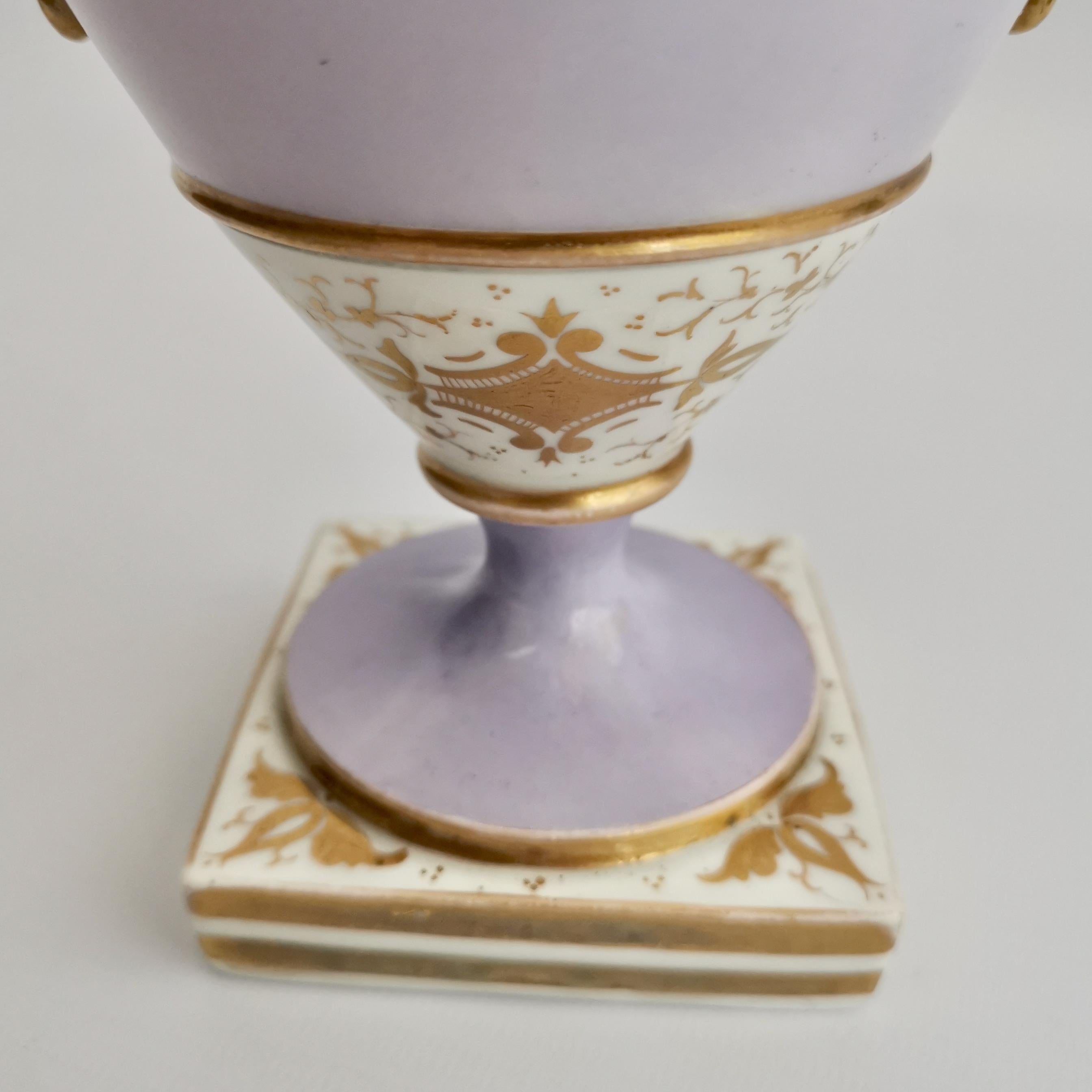 Grainger Worcester Porcelain Vase, Lilac, View of Hagley, Regency Empire a 1820 9
