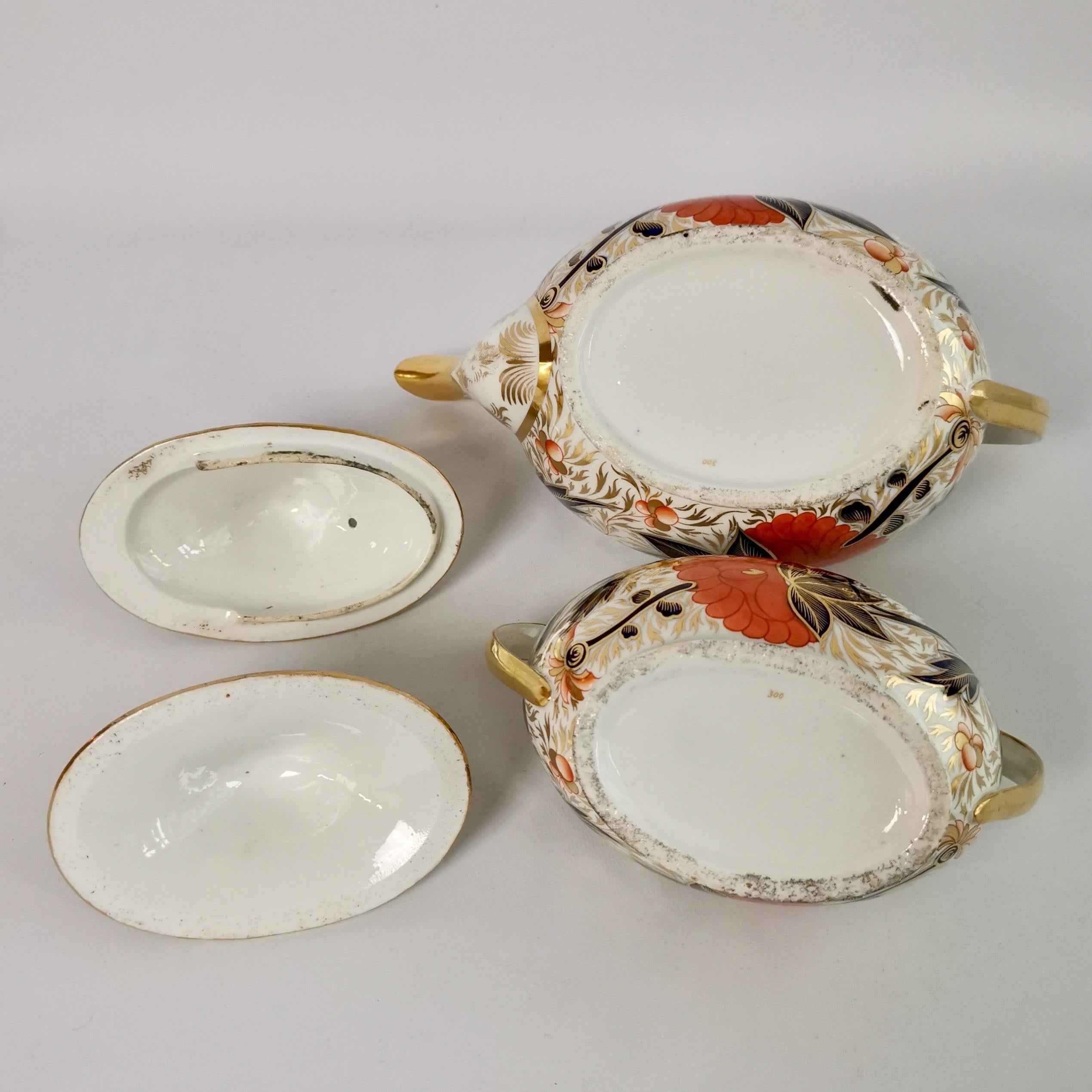 Grainger Worcester Tea Service, Orange Imari, Regency 1810 8