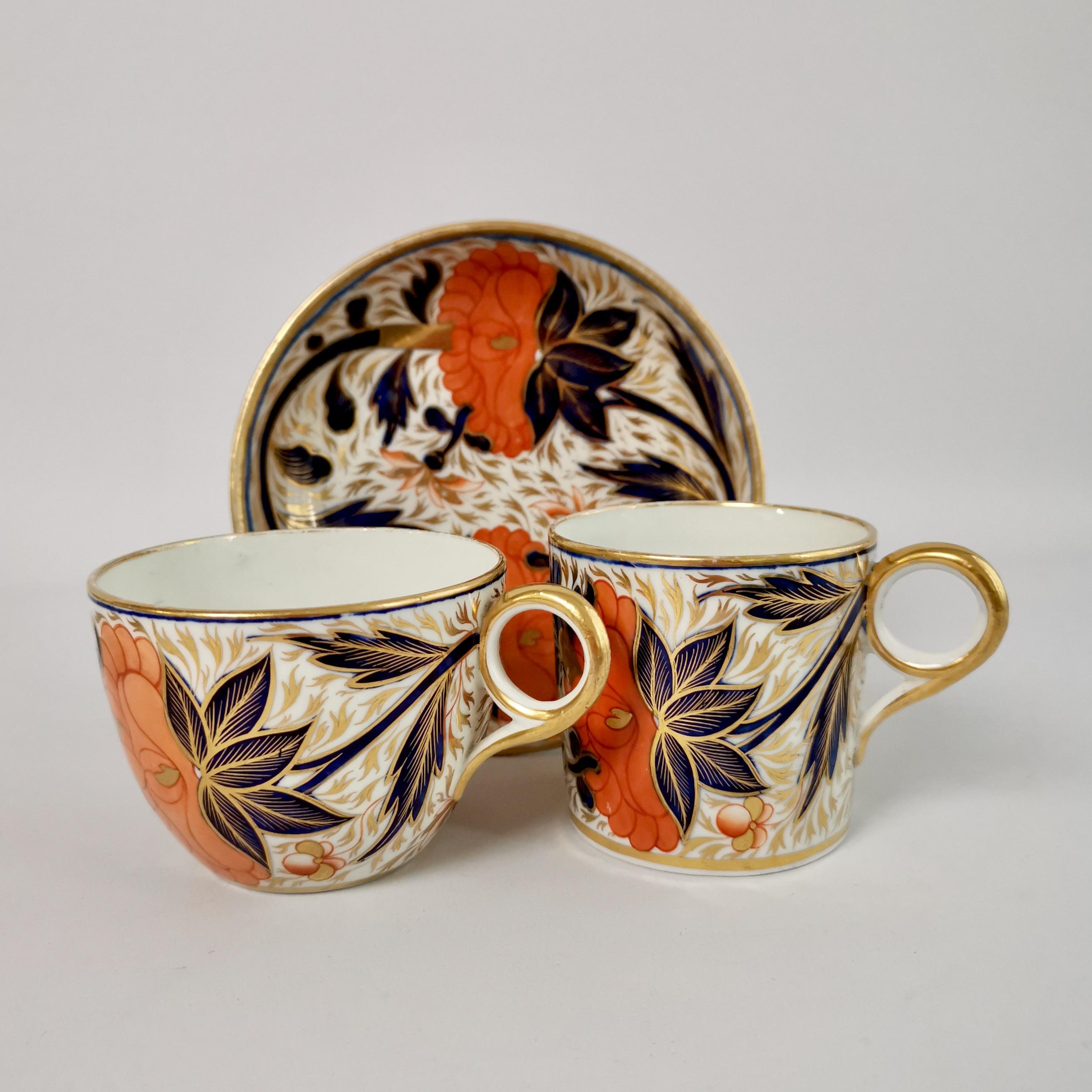 Porcelain Grainger Worcester Tea Service, Orange Imari, Regency 1810