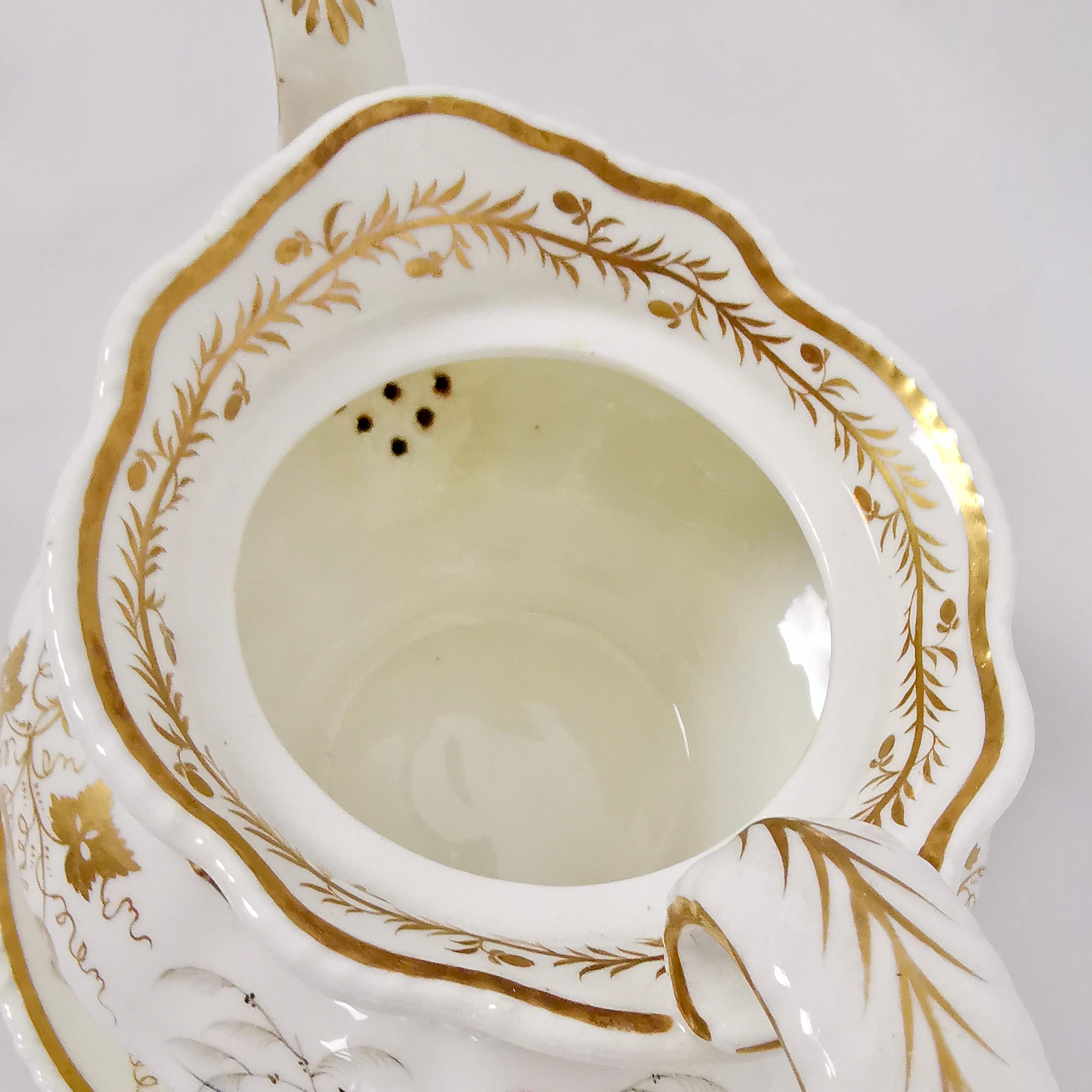 Porcelain Grainger Worcester Tea Set, Rococo Revival, Sevres-Style Birds, circa 1830 For Sale