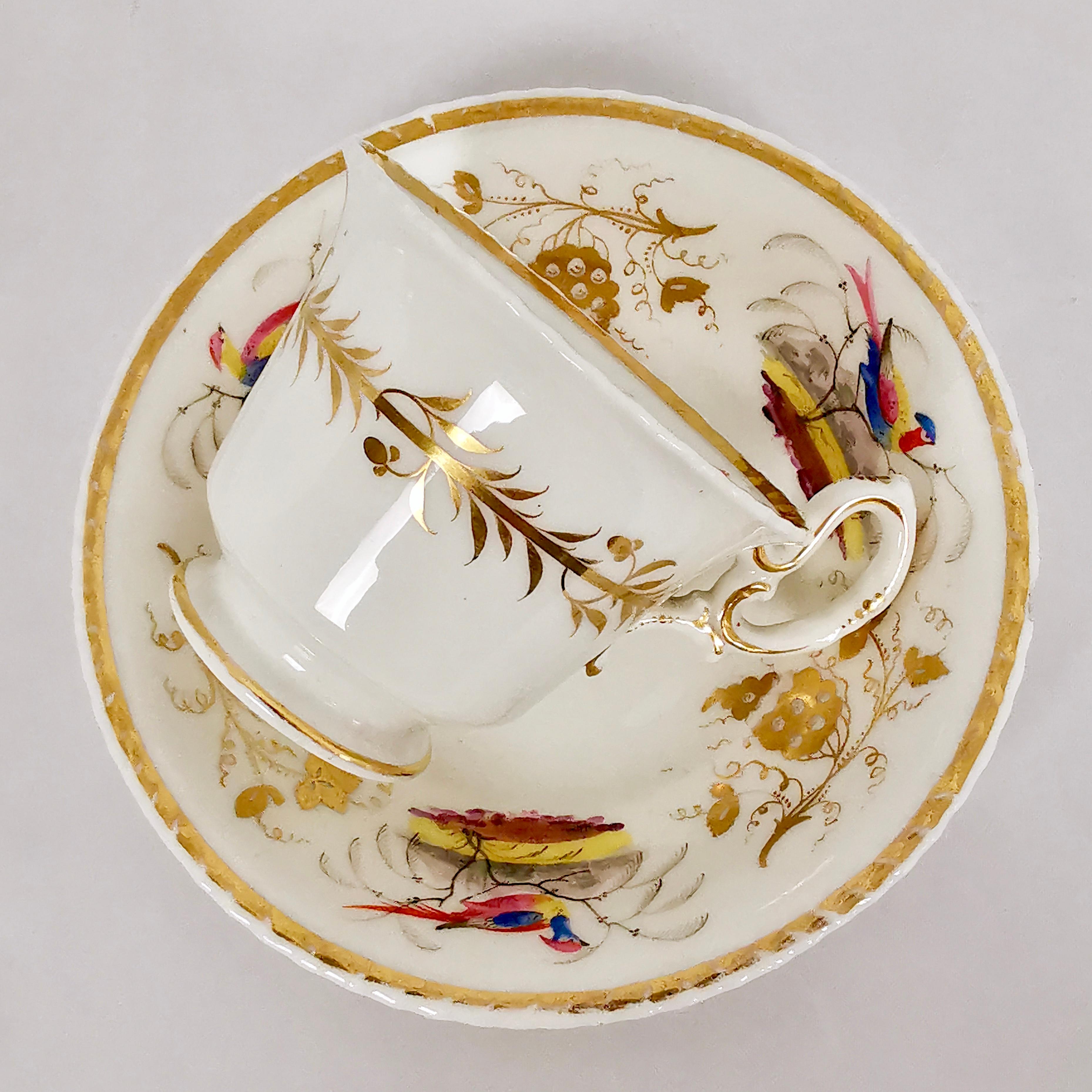 Grainger Worcester Tea Set, Rococo Revival, Sevres-Style Birds, circa 1830 7