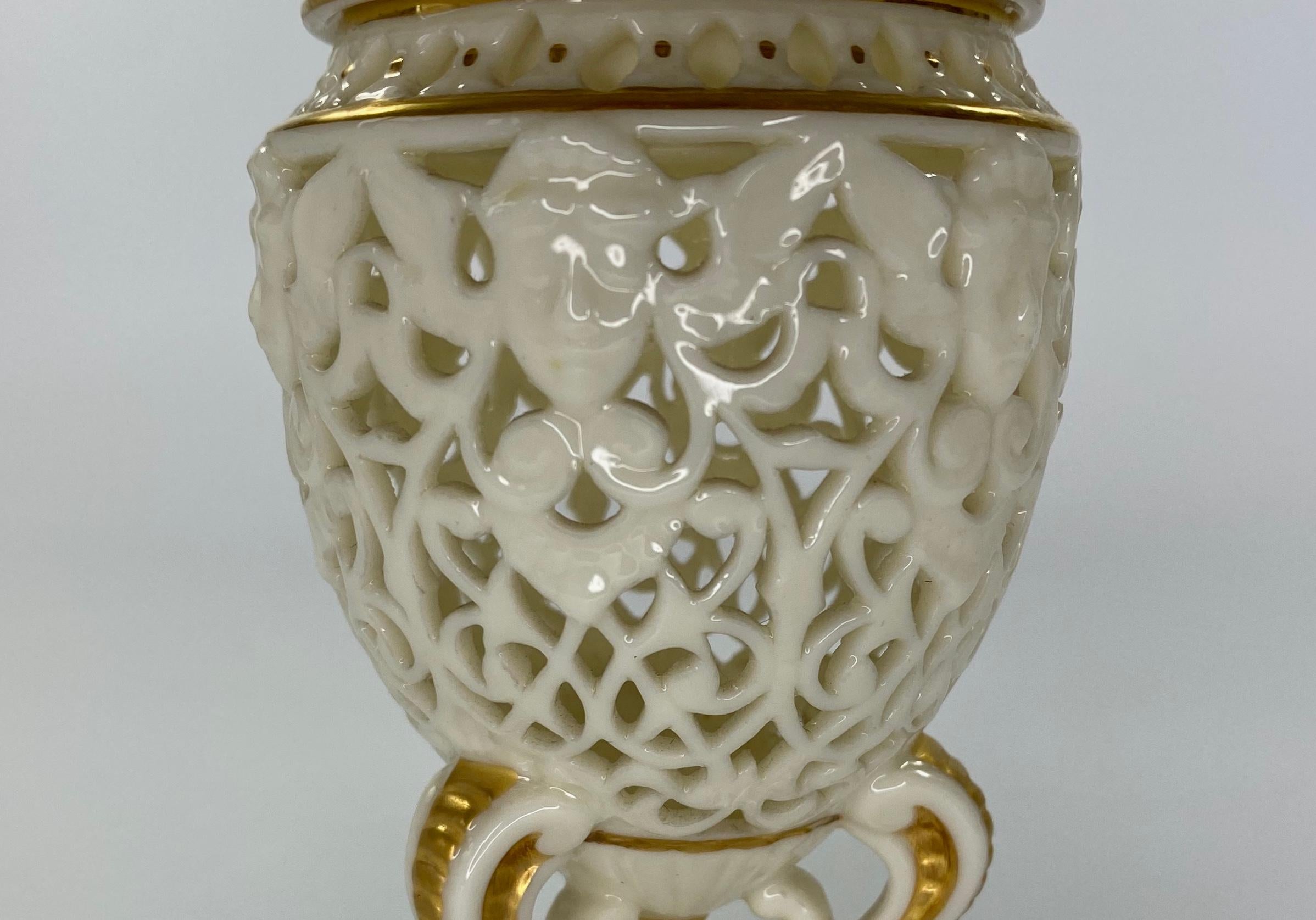 Fired Graingers Royal Worcester Porcelain Vase and Cover, c. 1890