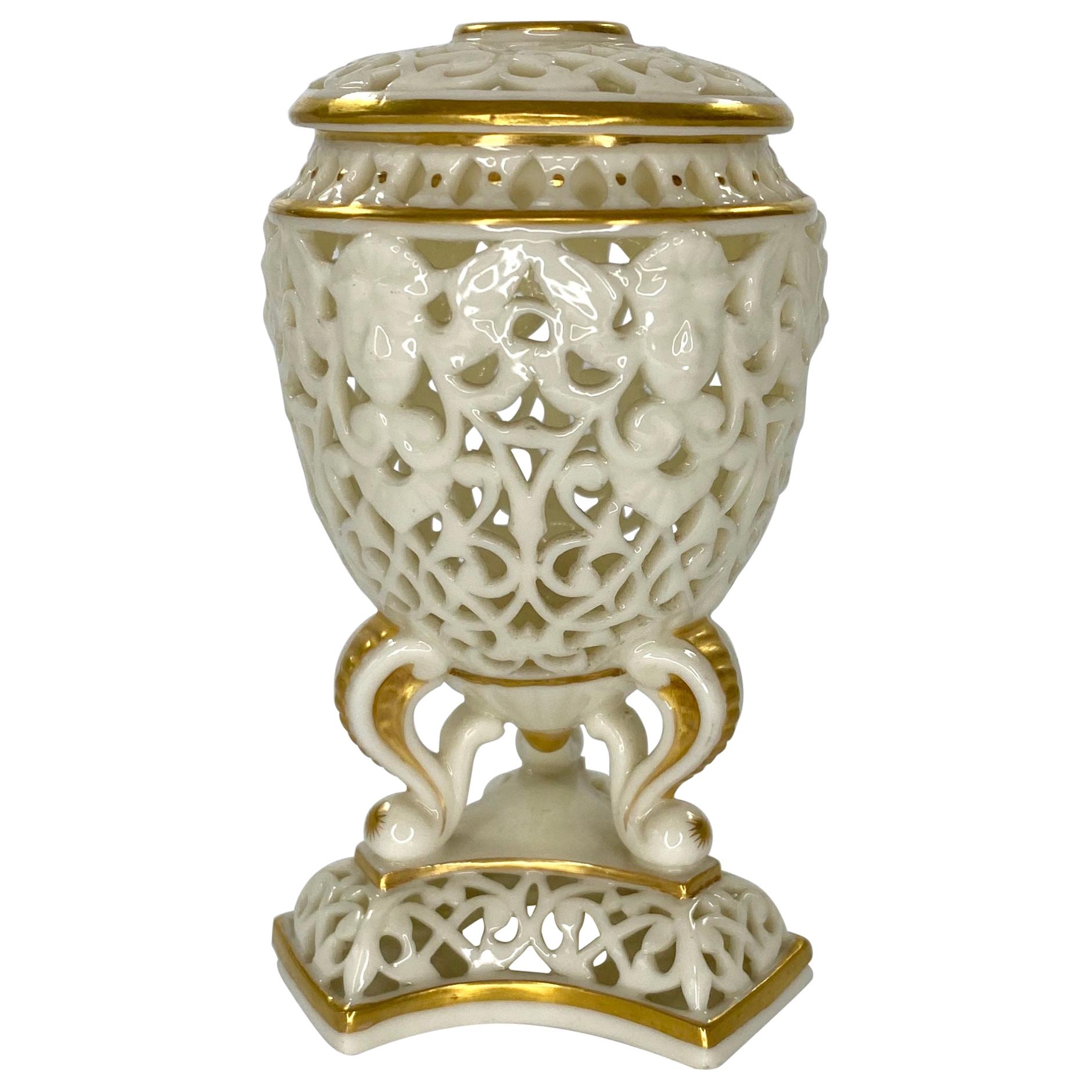 Graingers Royal Worcester Porcelain Vase and Cover, c. 1890