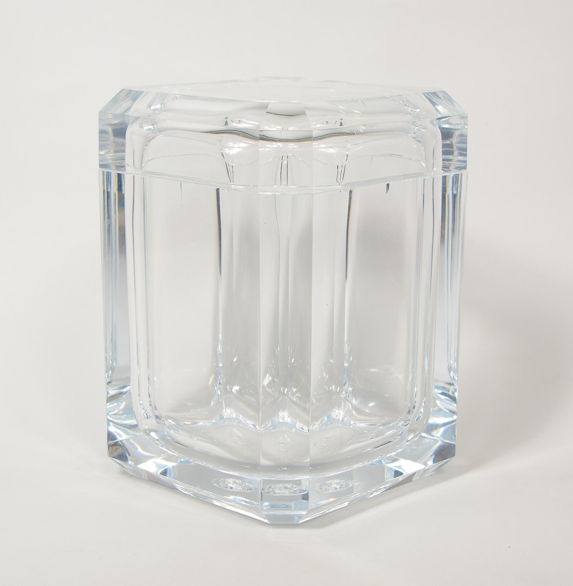 Hollywood Regency Grainware Carlisle Acrylic Swivel Top Ice Bucket