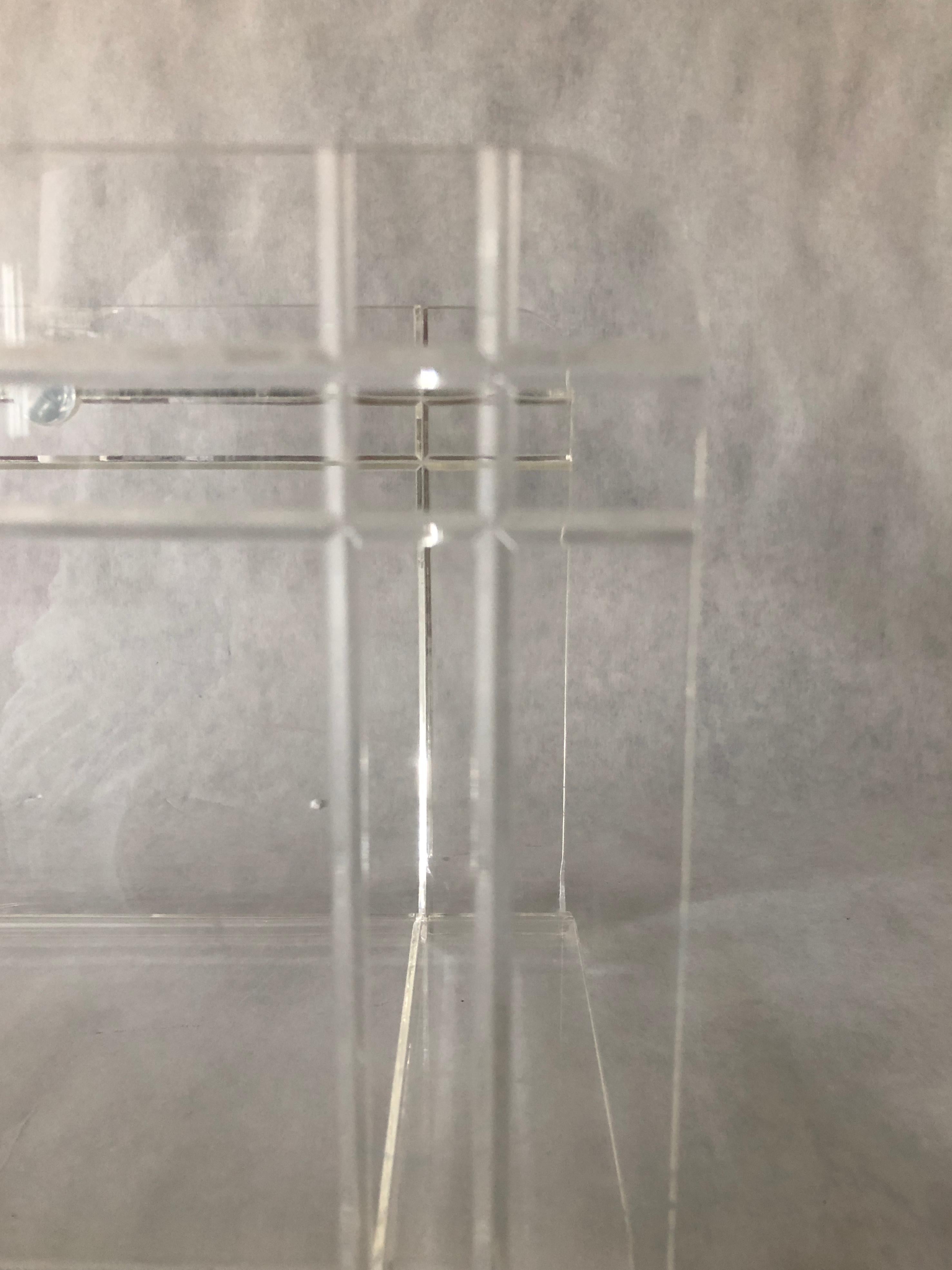 lucite magazine rack