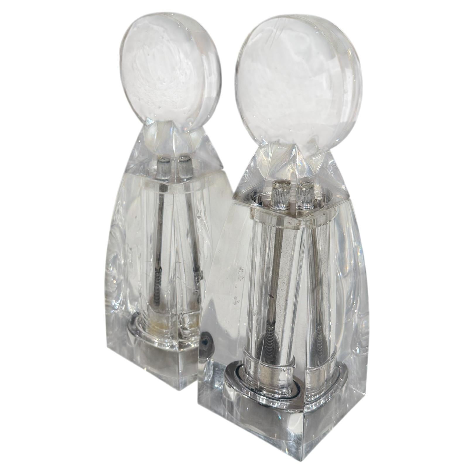 Grainware Lucite Salt & Pepper Grinders Wayne Husted Mid-Century Modern For Sale