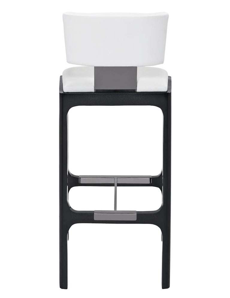 Gramercy Counter Stool in White Leather with Ash Frame by Powell and ...