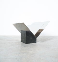 Gramigna & Mazza Zeitschriftenständer Marmorstahl, 1970