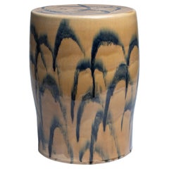 Graminee 07 Glazed Stoneware Stool by Pascale Girardin