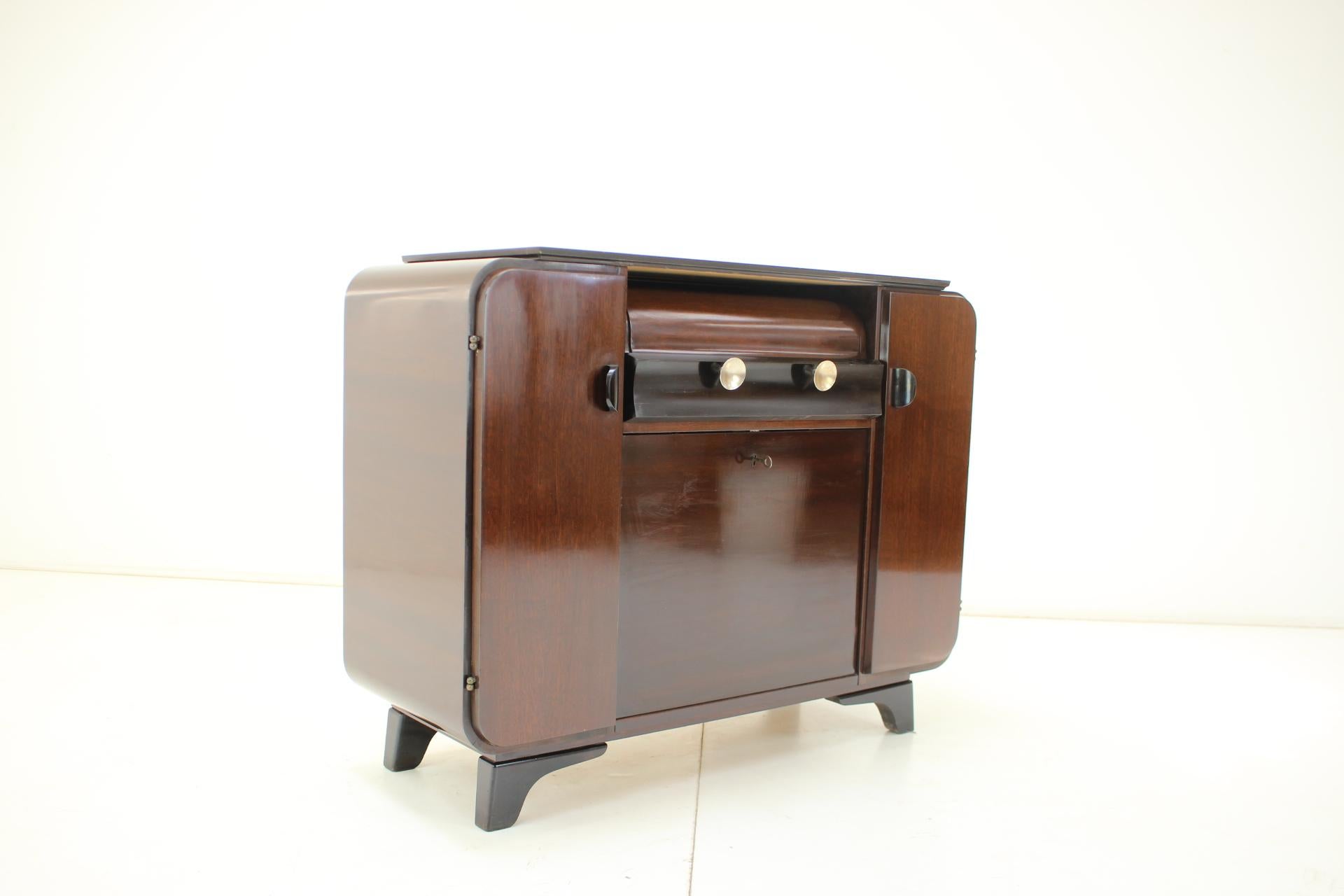 Mid-20th Century Gramophone Cabinet Designed by Jindřich Halabala, 1950's For Sale
