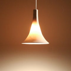 Gramophone Pendant: 6" Porcelain Light, Handmade Ceramic, Warm Ambient Glow