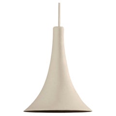 Gramophone Pendant: 6" Porcelain Light, Handmade Ceramic, Warm Ambient Glow