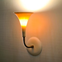 Gramophone Sconce: 6" Porcelain Light, Handmade Ceramic, Warm Ambient Glow