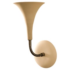 Gramophone Sconce: 6" Porcelain Light, Handmade Ceramic, Warm Ambient Glow