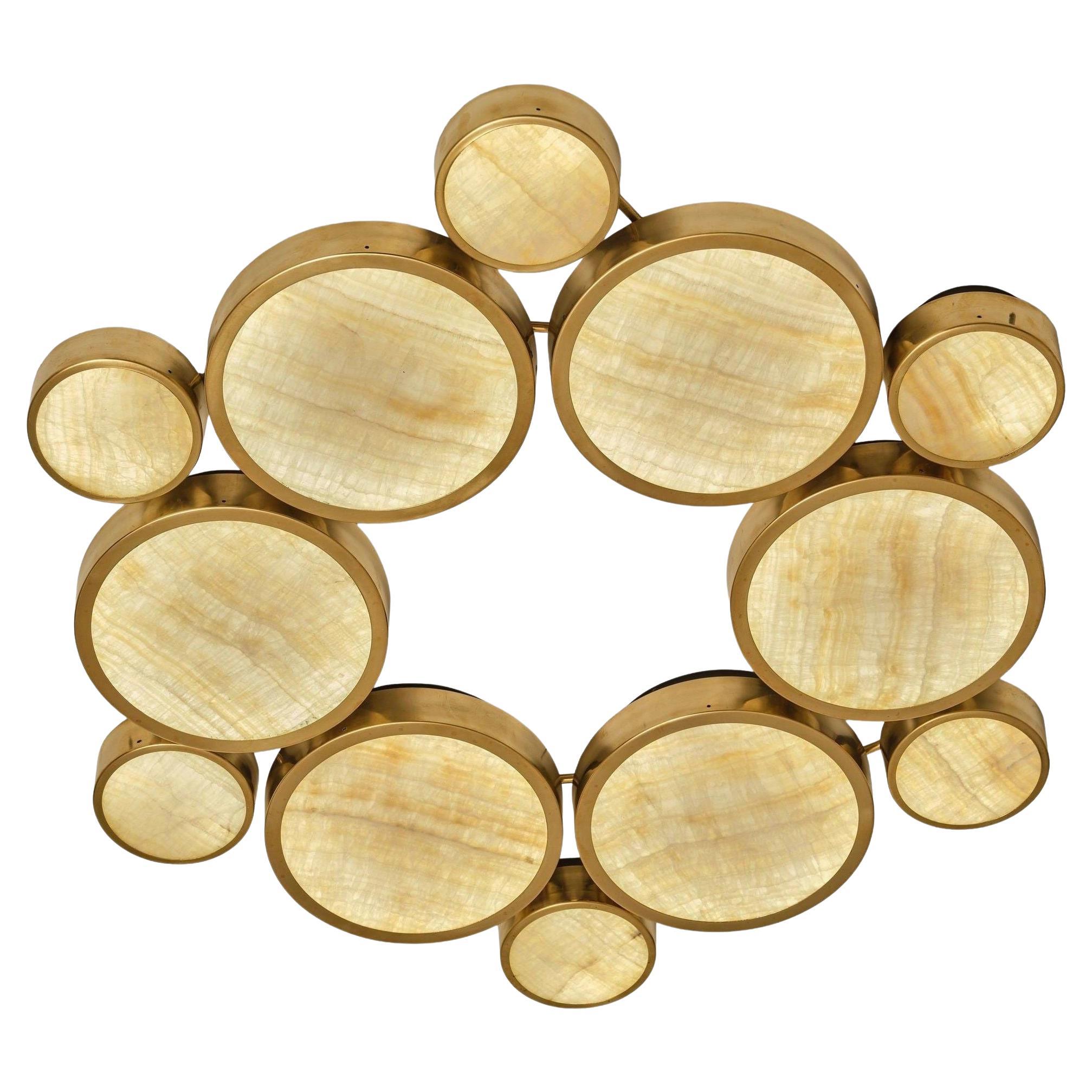 Gran Costellazione Cassiopeia Brass Onyx Flush Mount Chandelier Piattelli design