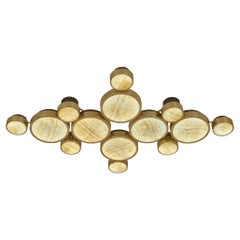Gran Costellazione, Gemini, Messing Onyx Flush Mount Kronleuchter Piattelli design