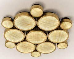 Gran Costellazione, Libra, Brass Onyx Flush Mount Chandelier Piattelli design