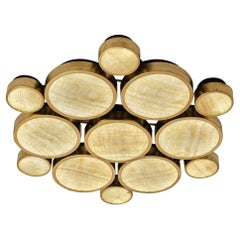 Gran Costellazione, Libra, Brass Onyx Flush Mount Chandelier Piattelli design