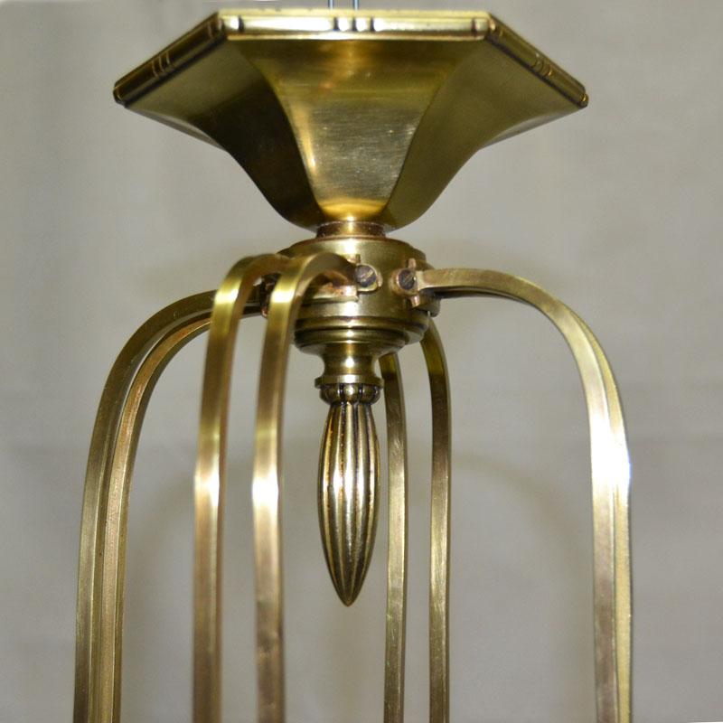 Bronzed Large Art Deco Lamp in Bronze and Alabaster, 1920s For Sale