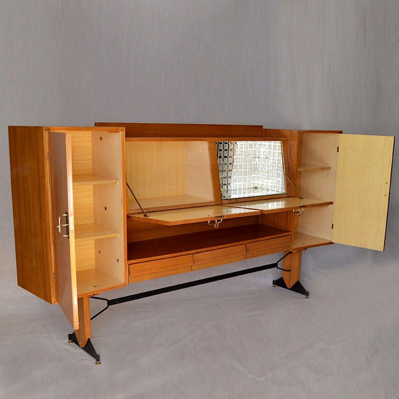 Mid-Century Modern Large Midcentury Bar Cabinet For Sale