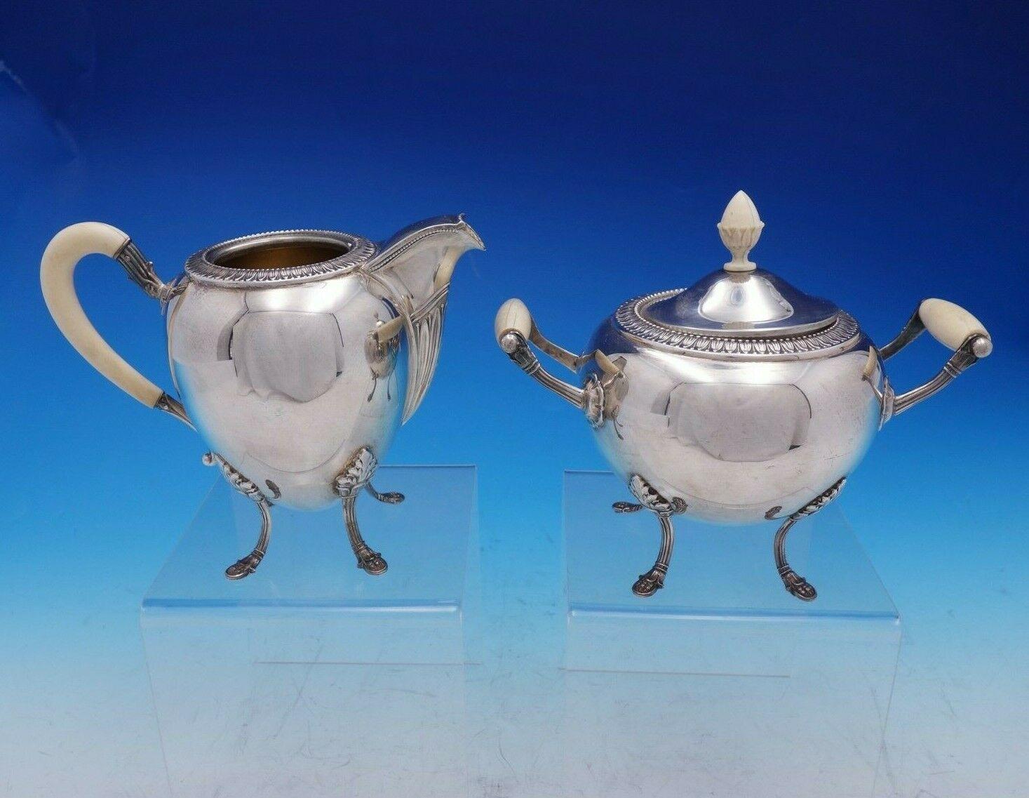 Gran Paris by Camusso Sterling Silver Tea Set 5-Piece Griffin Spouts For Sale 4