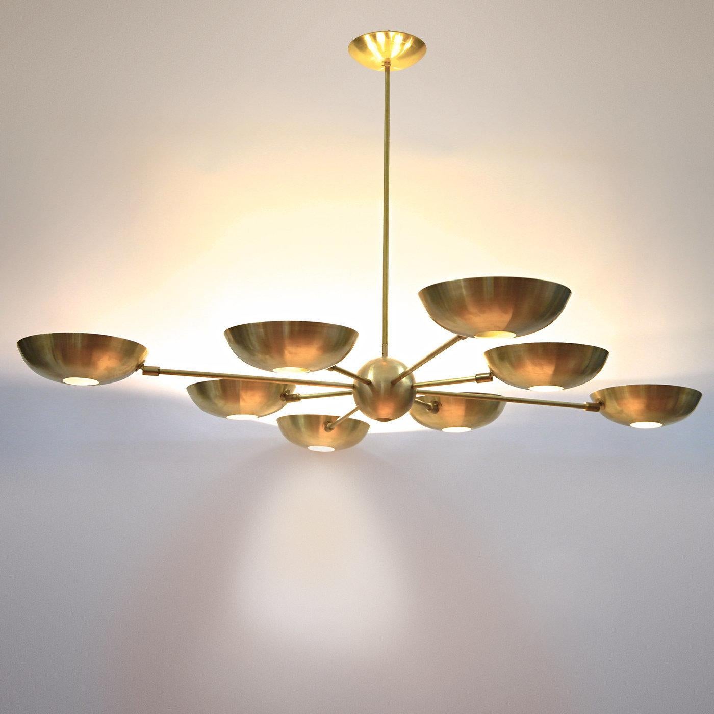 Gran Planetario Orbitale 8-Arm Chandelier by Silvio Piattelli (Messing) im Angebot