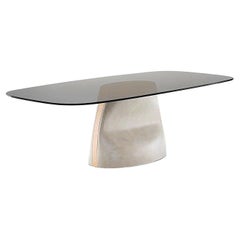 Tavolo fisso Gran Sasso con base scultorea Designer italiano Andrea Lucatello