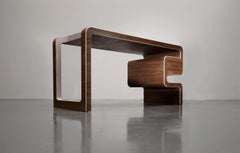 "Gran Torino Special" 21st Century Desk in Walnut, Maple & Emerald Leather