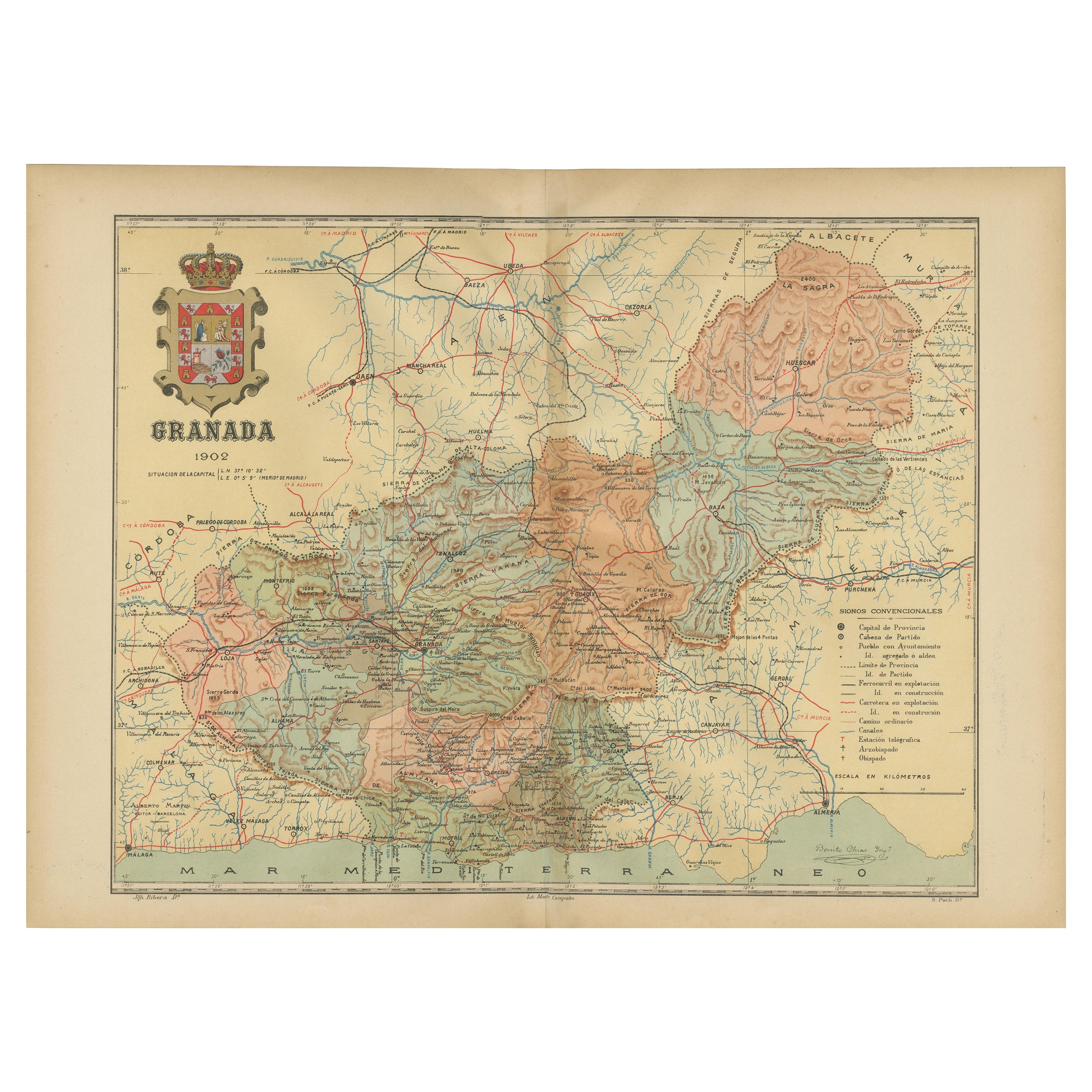Granada 1902 : une exploration cartographique de la province montagneuse de l'Andruzise