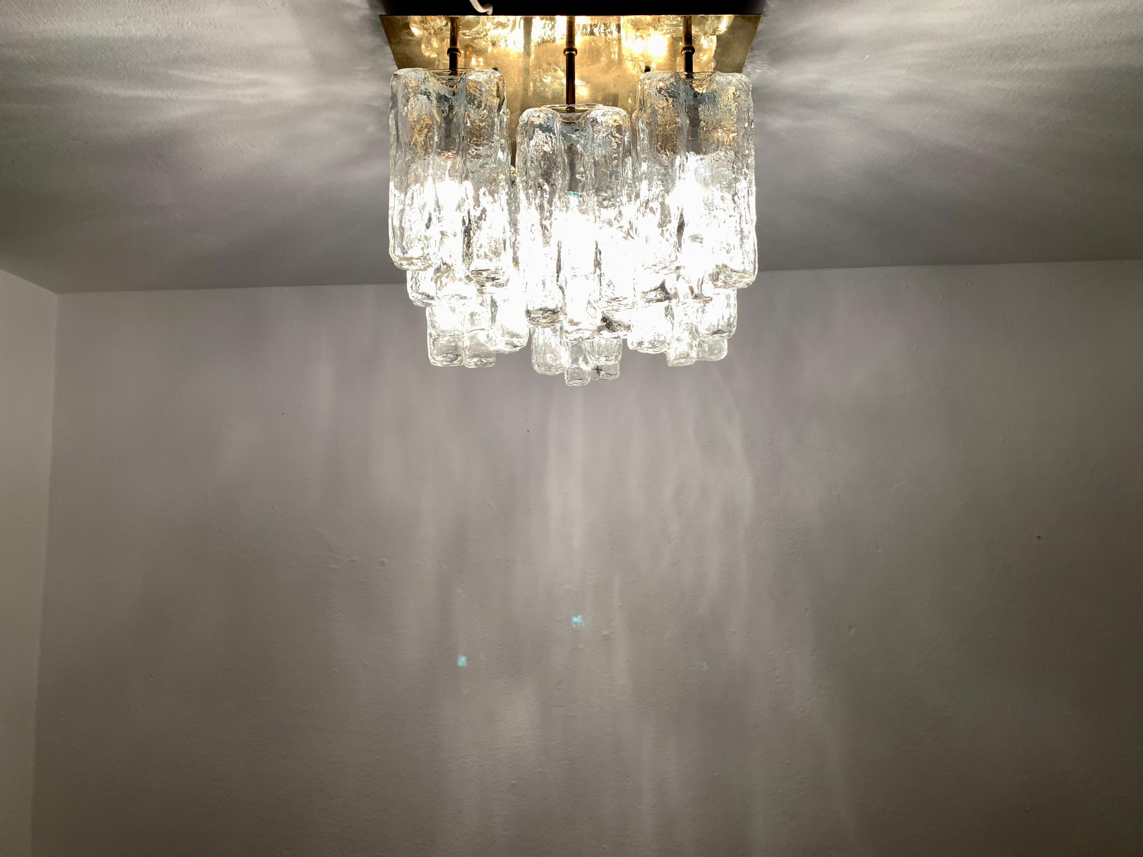 Granada Ice Glass Flush Light by J.T. Kalmar 3