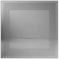 Granada Mirror, Square Etched Hand Gilded Silver Frameless