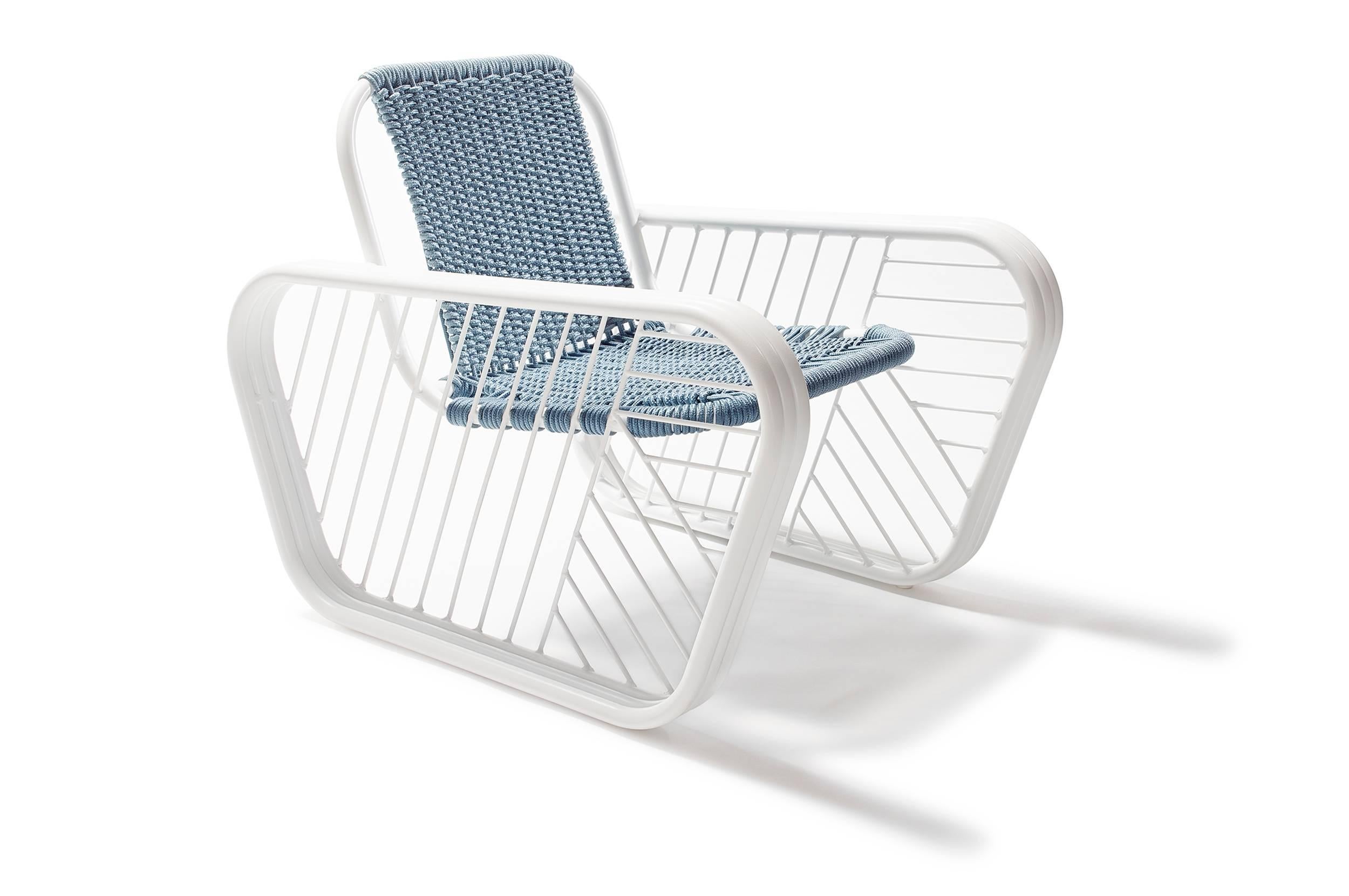 Granada Outdoor Club Chair with Hand Woven Rope Seat 2018 by Post & Gleam (21. Jahrhundert und zeitgenössisch) im Angebot