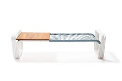 Granada Outdoor Low Bench with Hand Woven Rope Seat 2018 by Post & Gleam